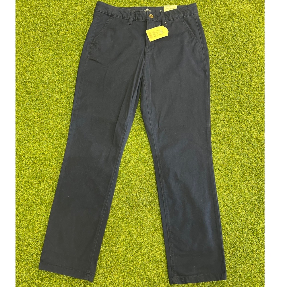 St. Johns Bay Girlfriend Chino Pants Navy Blue Straight Leg Size 8 NWT